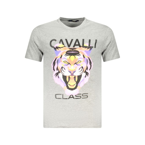 Cavalli Class Men's T-Shirt — Gray Cotton