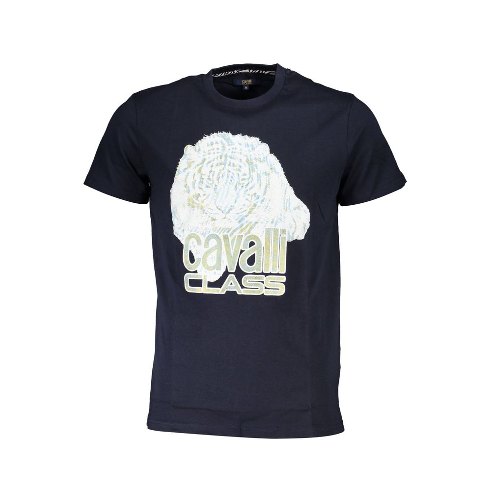 Cavalli Class Men's T-Shirt — Blue Cotton