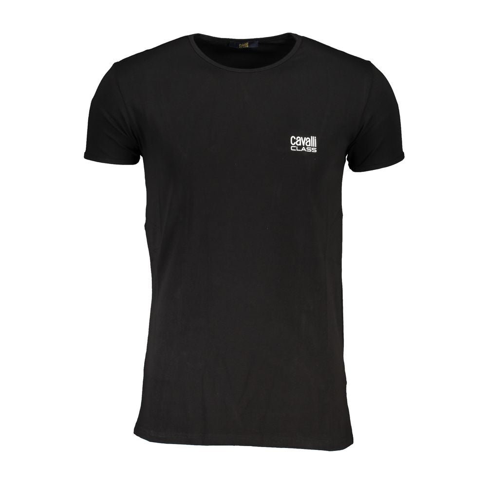 Cavalli Class Crew Neck T-Shirt — Black Cotton