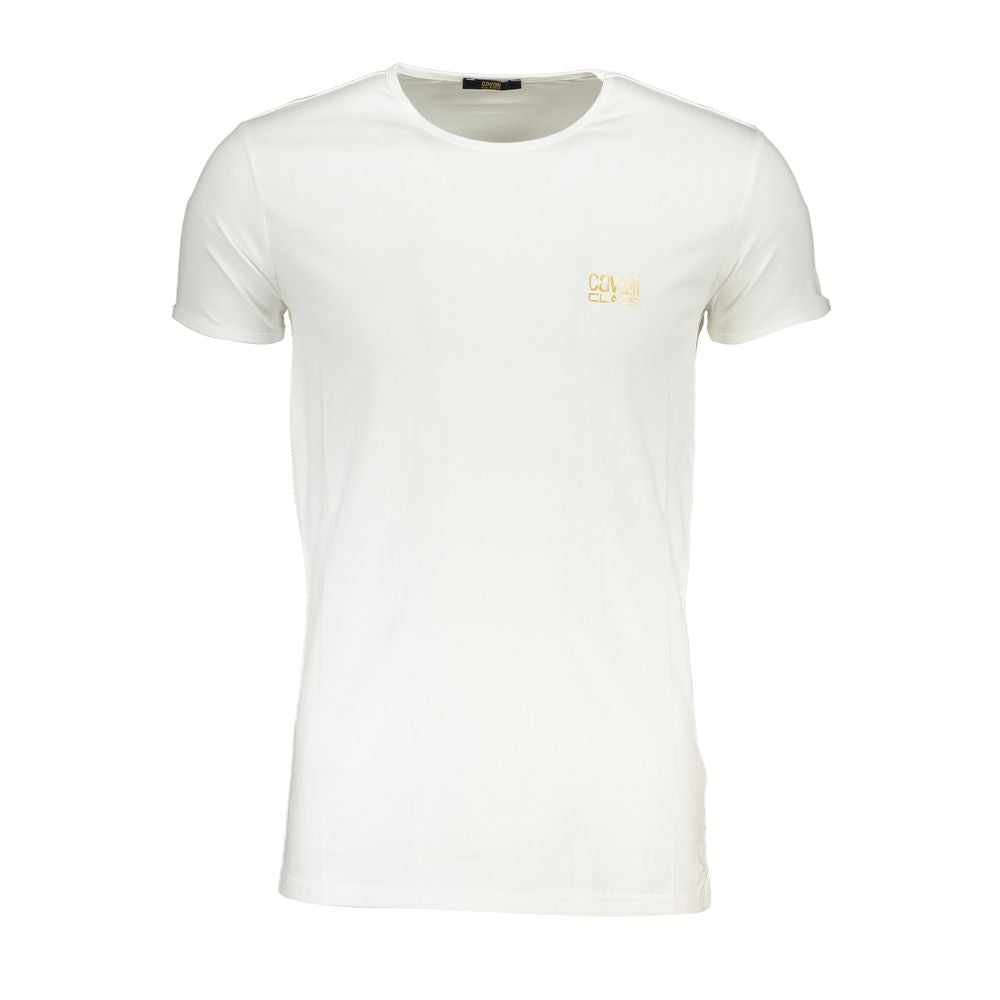 Cavalli Class Crew Neck T-Shirt — White Cotton