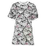 Cavalli Class Printed Cotton Mini Dress — White