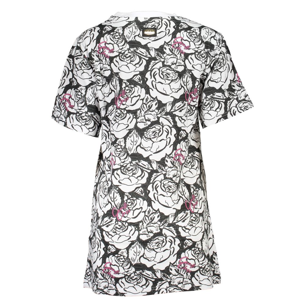Cavalli Class Printed Cotton Mini Dress — White