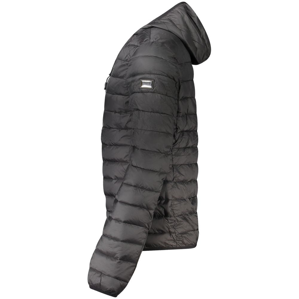 Cavalli Class Hooded Jacket — Black Polyester