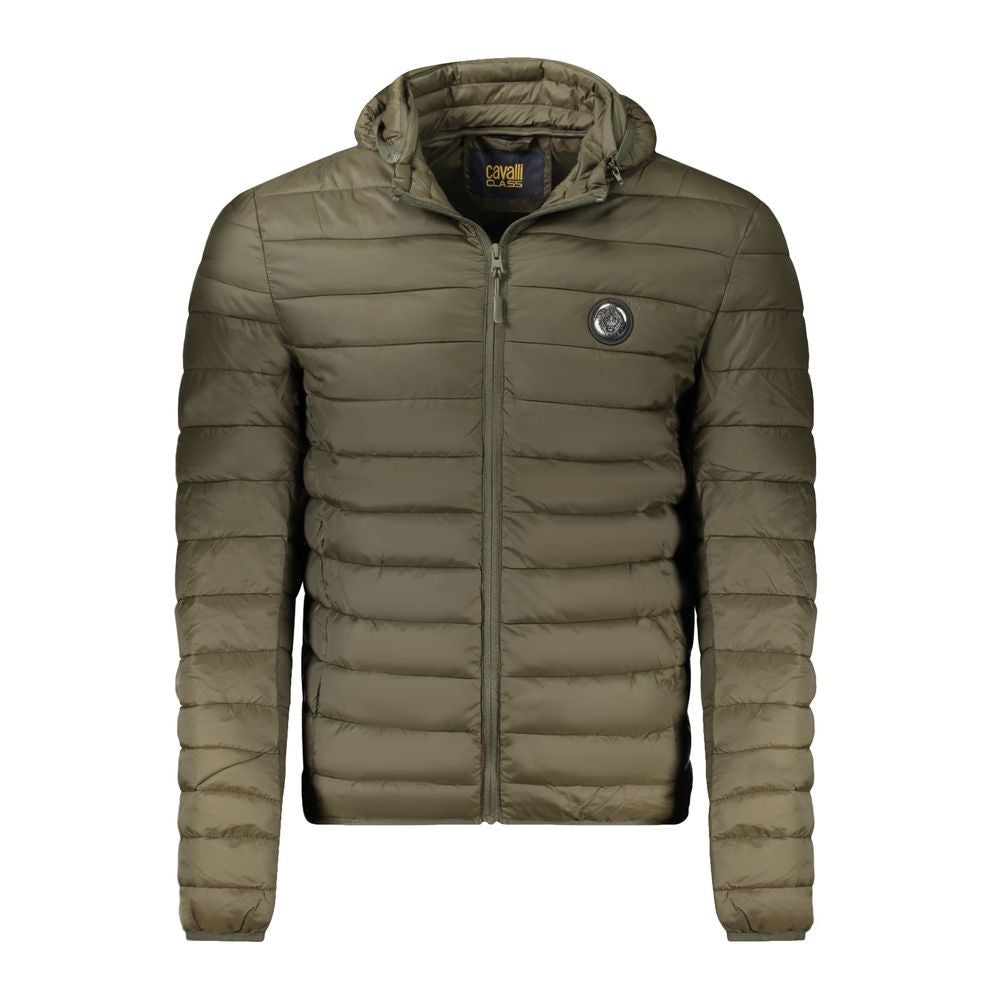 Cavalli Class Hooded Jacket — Green Polyester