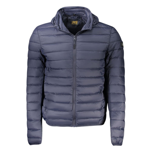 Cavalli Class Hooded Jacket — Blue Polyester
