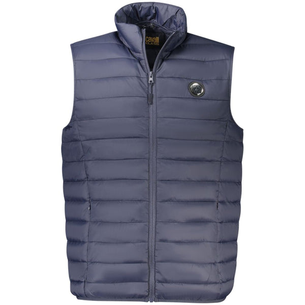 Cavalli Class Sleeveless Jacket — Blue Polyester