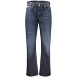 Calvin Klein High-Rise Straight-Leg Jeans — Blue Cotton