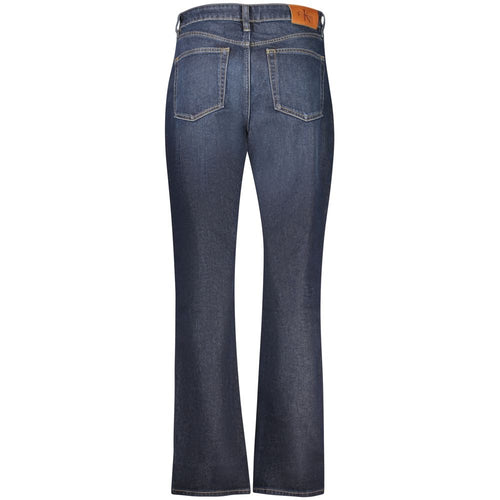 Calvin Klein High-Rise Straight-Leg Jeans — Blue Cotton